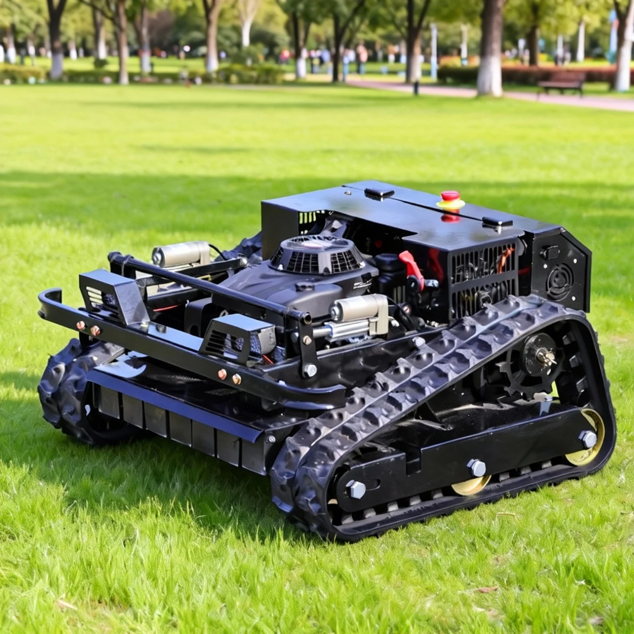Customized remote-controlled tracked Mulcher multifunctional Chinese made cordless electric lawn mower with battery
Customized remote-controlled tracked Mulcher multifunctional Chinese made cordless electric lawn mower with battery