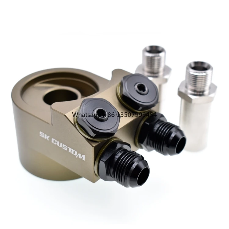 Aluminum AN10/AN8 Oil Filter Cooler Sandwich Plate Adapter With Thermostat and Filter Adapter 3/4-16 UNF M20*1.5
Aluminum AN10/AN8 Oil Filter Cooler Sandwich Plate Adapter With Thermostat and Filter Adapter 3/4-16 UNF M20*1.5