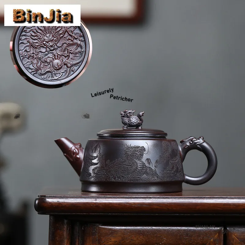 330ml Creative Yixing Purple Clay Teapots Handmade Dragon Turtle De Zhong Pot Raw Ore Ancient Red Clay Mud Kettle Zisha Tea Set
330ml Creative Yixing Purple Clay Teapots Handmade Dragon Turtle De Zhong Pot Raw Ore Ancient Red Clay Mud Kettle Zisha Tea Set