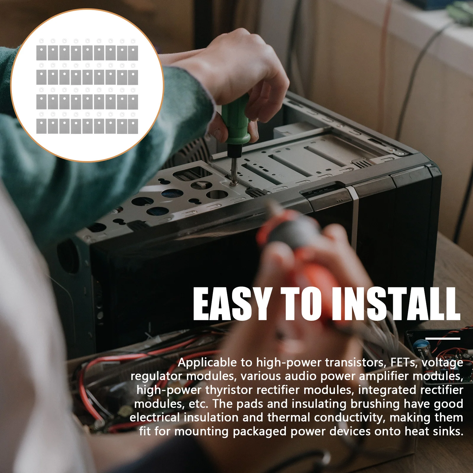 1Set Thermal Pad Bushing Set High Thermal Conductivity Insulation Replacement for Voltage Regulator Audio Amplifier
1Set Thermal Pad Bushing Set High Thermal Conductivity Insulation Replacement for Voltage Regulator Audio Amplifier