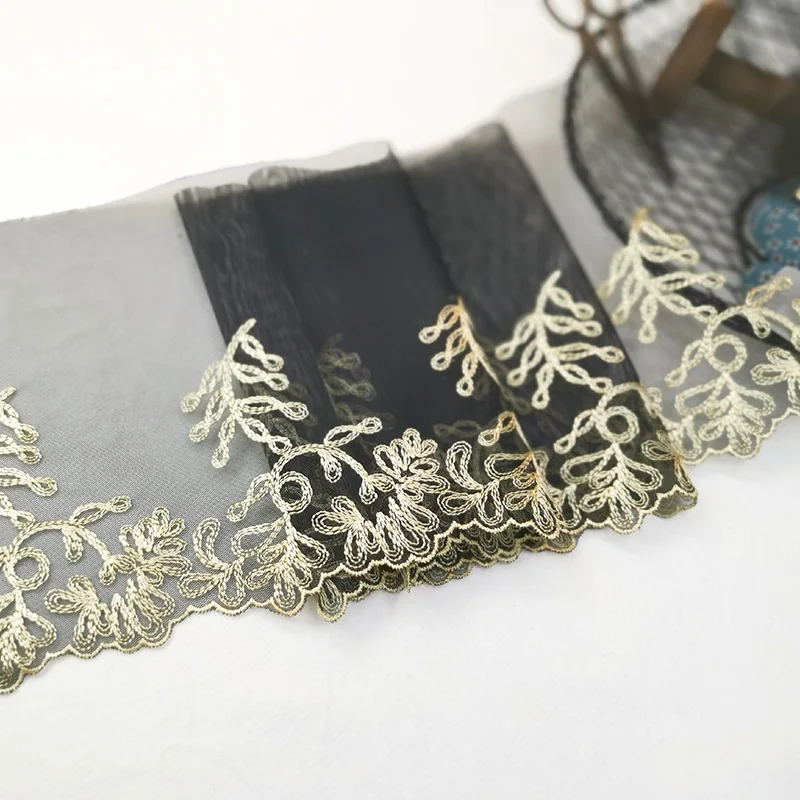 2 ярда, черная сетка, тюль, вышивка, кружевная бейка, золотистая кружевная ткань для женского платья
2 ярда, черная сетка, тюль, вышивка, кружевная бейка, золотистая кружевная ткань для женского платья