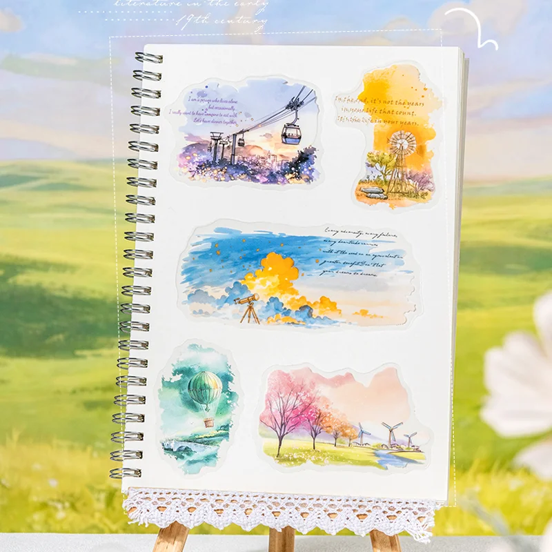 Mr. Paper landscape stickers under sky 10 Sheets/pack 6 colors of clouds plant PET stickers handbook decoration Gift for Friends
Mr. Paper landscape stickers under sky 10 Sheets/pack 6 colors of clouds plant PET stickers handbook decoration Gift for Friends