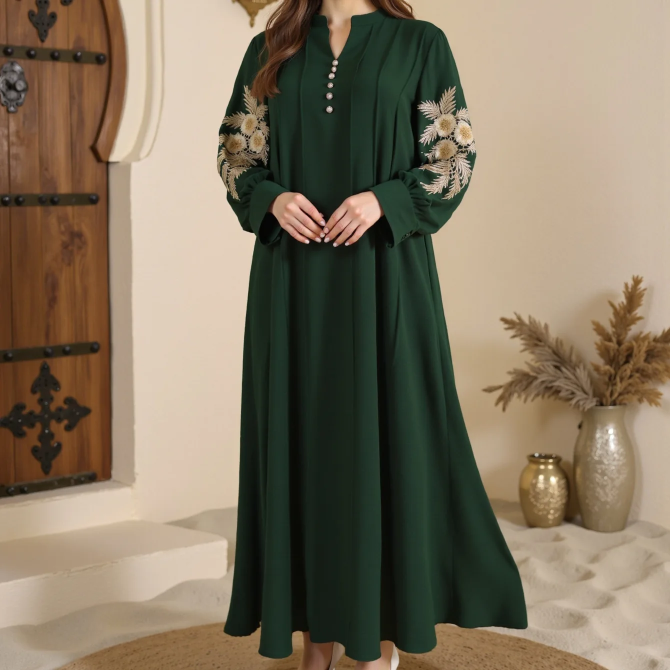 Musilin Plus Size Women's New Fashion Elegant Embroidered Long Dress Abaya Robe Abaya Ramadan Dubai Luxury Islam Elegant
Musilin Plus Size Women's New Fashion Elegant Embroidered Long Dress Abaya Robe Abaya Ramadan Dubai Luxury Islam Elegant