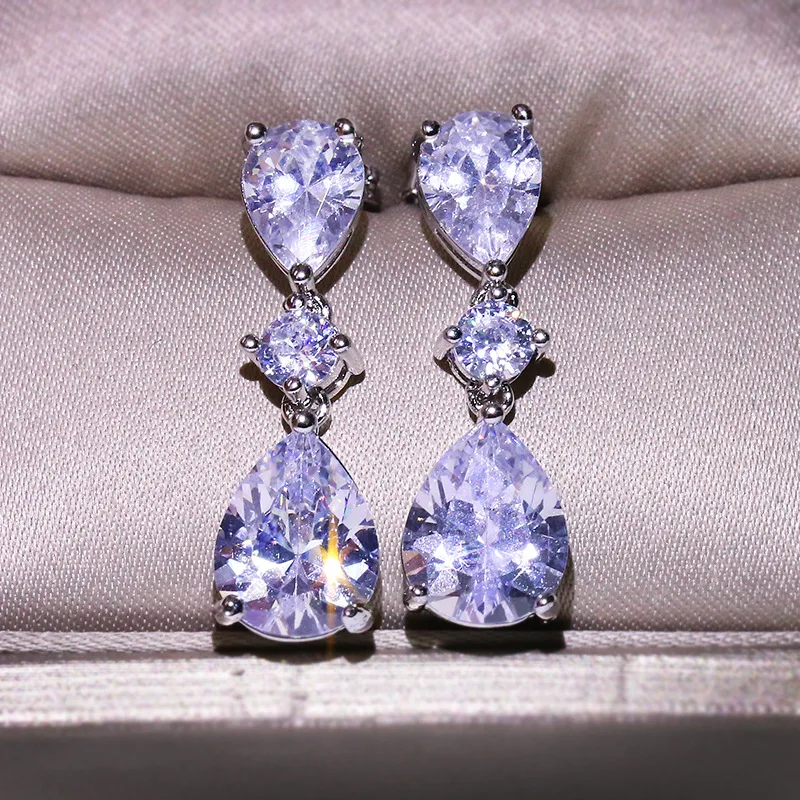Exaggerated Droplet Pear-Shaped Oval Round Full Diamond Long Stud Earrings For Women Geometric Silver-Plated Halloween Jewelry
Exaggerated Droplet Pear-Shaped Oval Round Full Diamond Long Stud Earrings For Women Geometric Silver-Plated Halloween Jewelry