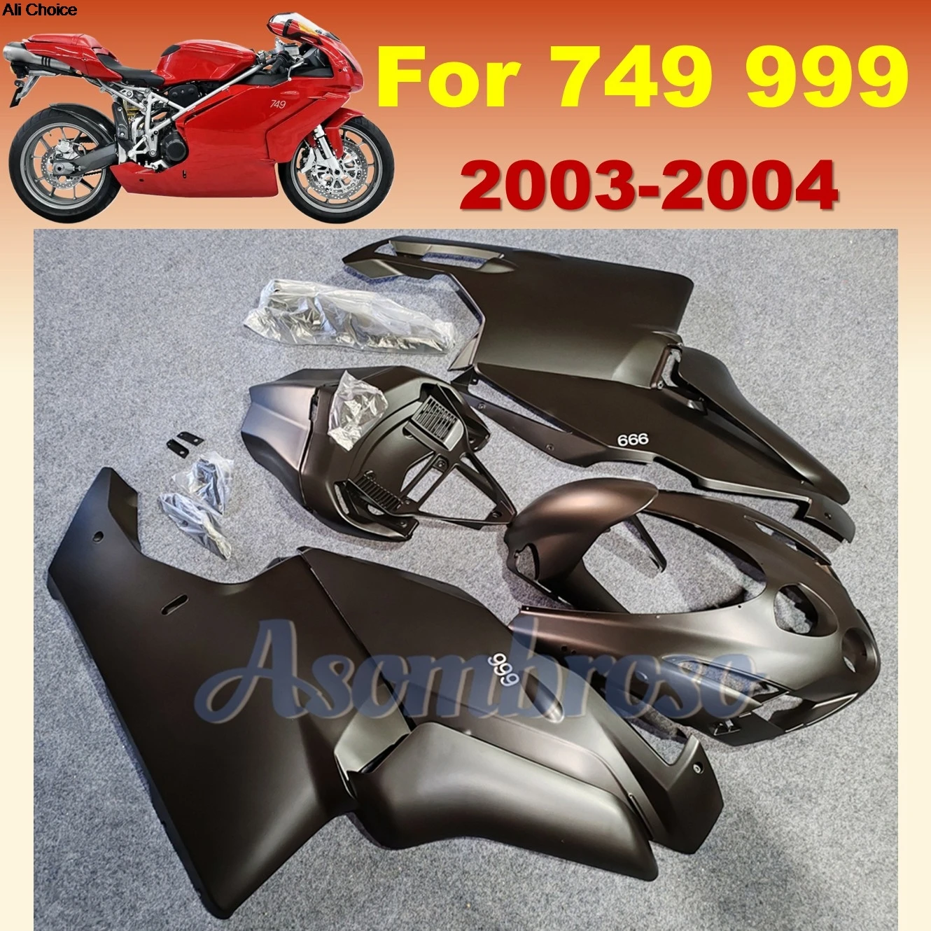 Injection Replacement Fairings For DUCATI 749 999 2003 2004 999R 749S 03 04 Matte Black Body Cowl set
Injection Replacement Fairings For DUCATI 749 999 2003 2004 999R 749S 03 04 Matte Black Body Cowl set
