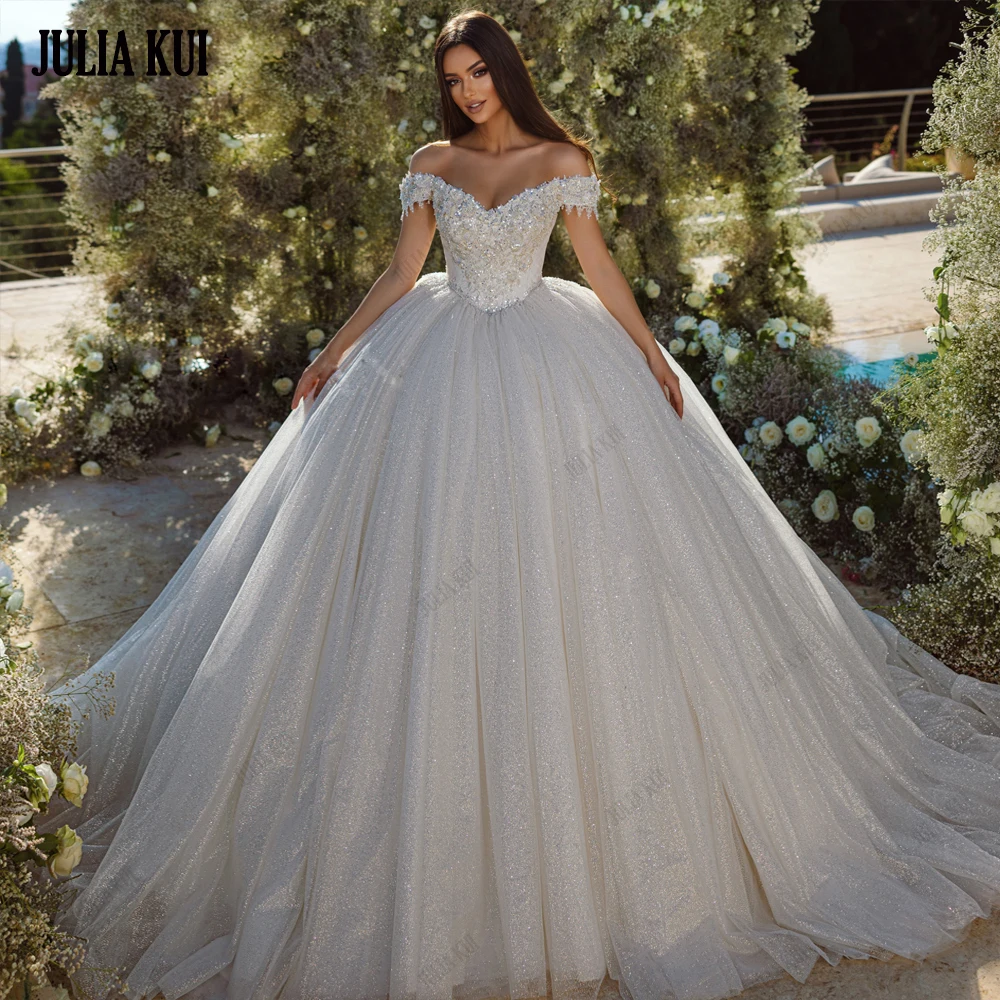 Julia Kui Shiny Off Shoulder Sleeves Ball Gown Wedding Dress Beading Pearls Lace Vestido De Noiva Bridal Skirt
Julia Kui Shiny Off Shoulder Sleeves Ball Gown Wedding Dress Beading Pearls Lace Vestido De Noiva Bridal Skirt