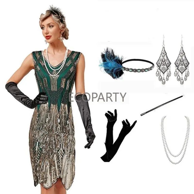 New Size XS-XXL Women's Fashion 1920s Flapper Dress Vintage Great Gatsby Charleston Sequin V-neck 20s Party Dresses Girl Costume
New Size XS-XXL Women's Fashion 1920s Flapper Dress Vintage Great Gatsby Charleston Sequin V-neck 20s Party Dresses Girl Costume