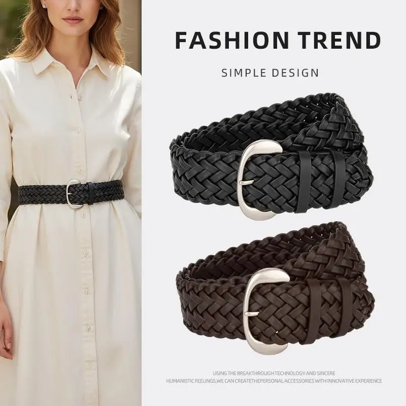 Women's Belt Light Luxury PU Sheep Leather Woven Belt Simple Versatile Wide Waistband Commuting Wear Decorative Belt for Women
Women's Belt Light Luxury PU Sheep Leather Woven Belt Simple Versatile Wide Waistband Commuting Wear Decorative Belt for Women