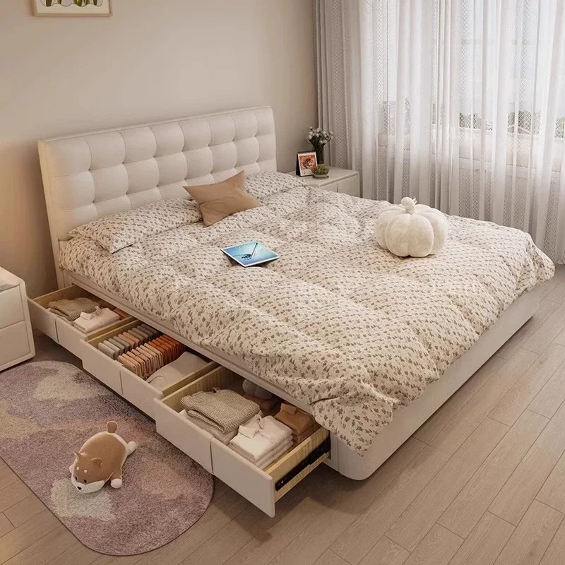 Полностью кожаная кровать Super King Size, каркас для хранения квартиры, современная кровать в скандинавском стиле, удобная модная кровать Cama De Casal, мебель
Полностью кожаная кровать Super King Size, каркас для хранения квартиры, современная кровать в скандинавском стиле, удобная модная кровать Cama De Casal, мебель