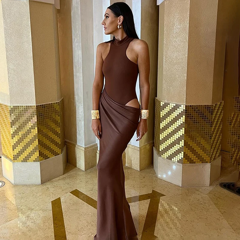 TARUXY Fashion Hollow Pleated Dress Women's Sexy O Neck Sleeveless Slim Solid High Waist Maxi Dress Summer Party Club Clothing
TARUXY Fashion Hollow Pleated Dress Women's Sexy O Neck Sleeveless Slim Solid High Waist Maxi Dress Summer Party Club Clothing