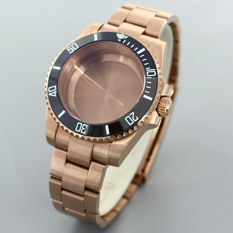 40mm Watch Cases Rose Gold Slide Buckle bands Sapphire Crystal For Seiko NH35 NH36/34 8205 8215 Eta 2824 Movement For Submariner
40mm Watch Cases Rose Gold Slide Buckle bands Sapphire Crystal For Seiko NH35 NH36/34 8205 8215 Eta 2824 Movement For Submariner