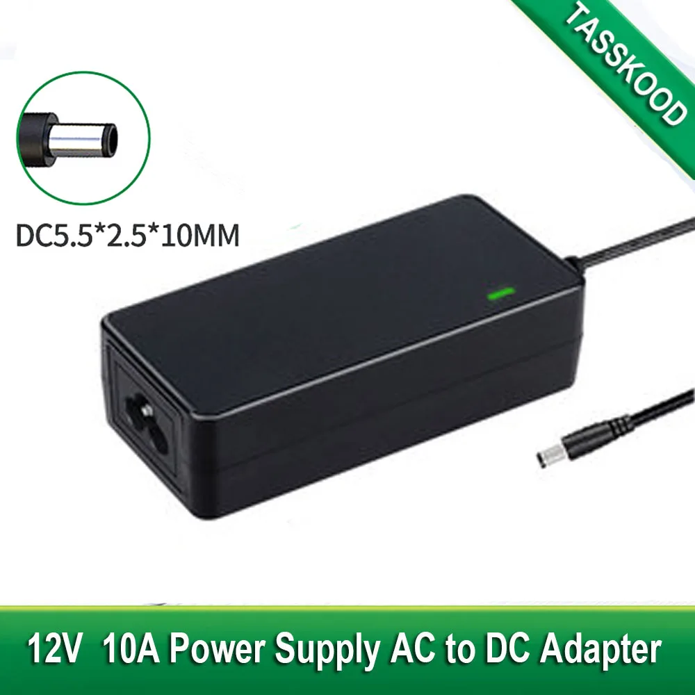 120W 12V 10A Power Supply Adapter, AC to DC Converter 100-240V to 12V with 5.5x2.5mm Plug for CCTV LED Strip Light
120W 12V 10A Power Supply Adapter, AC to DC Converter 100-240V to 12V with 5.5x2.5mm Plug for CCTV LED Strip Light