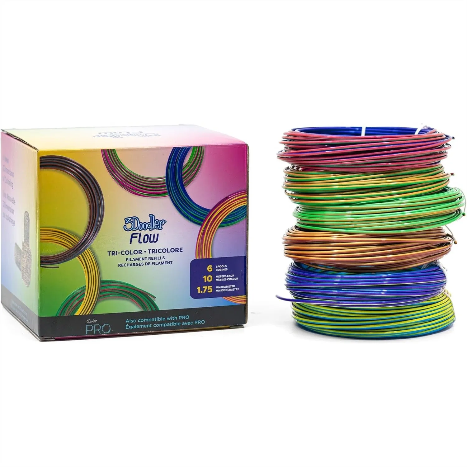 Refill Pack for 3D Printing Pen, Tri-Color PLA Filament Set with 3 Colors
Refill Pack for 3D Printing Pen, Tri-Color PLA Filament Set with 3 Colors