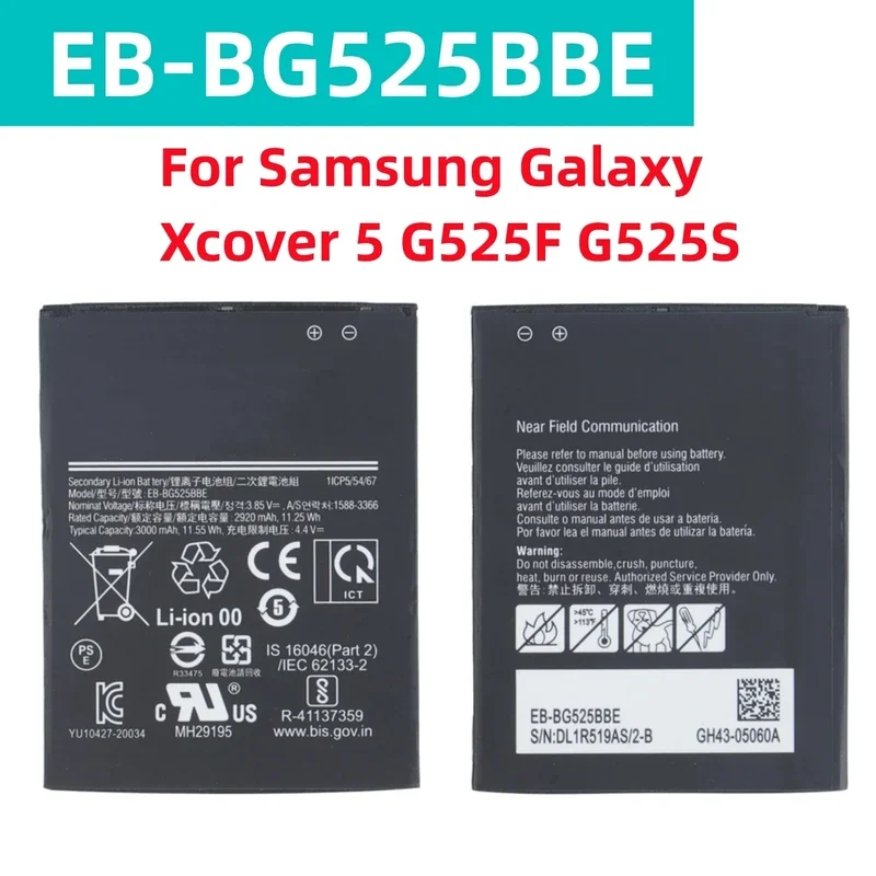 Replacement Phone Battery EB-BG525BBE For Samsung Galaxy Xcover 5 G525F G525S Batteries
Replacement Phone Battery EB-BG525BBE For Samsung Galaxy Xcover 5 G525F G525S Batteries