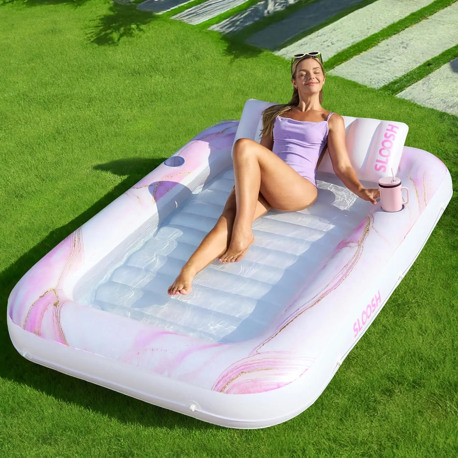 Inflatable Tanning Pool Lounger Float, 70" x 46" Pool Floats Adult with Pillow, 4 in Suntan Tub Raft Floatie,Sunbathing Be
Inflatable Tanning Pool Lounger Float, 70" x 46" Pool Floats Adult with Pillow, 4 in Suntan Tub Raft Floatie,Sunbathing Be