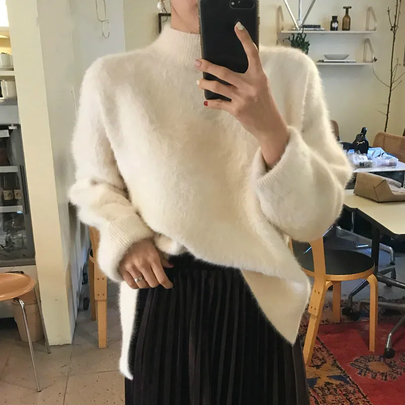 New Winter Trendy Imitation Velvet Chic Thick Pullover Autumn Sweater Women Pure Color Elegant Chic Half High Collar Sweater
New Winter Trendy Imitation Velvet Chic Thick Pullover Autumn Sweater Women Pure Color Elegant Chic Half High Collar Sweater