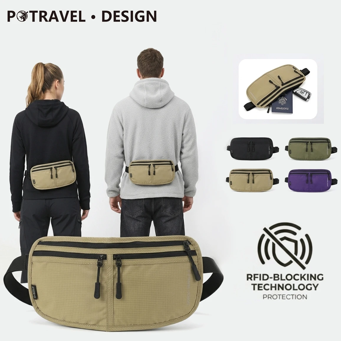 Travel Money Belt Waist Bag Waterproof RFID Blocking Anti-Theft Passport Holder Hidden Pocket Secure Waist Pouch Fanny Pack for
Travel Money Belt Waist Bag Waterproof RFID Blocking Anti-Theft Passport Holder Hidden Pocket Secure Waist Pouch Fanny Pack for