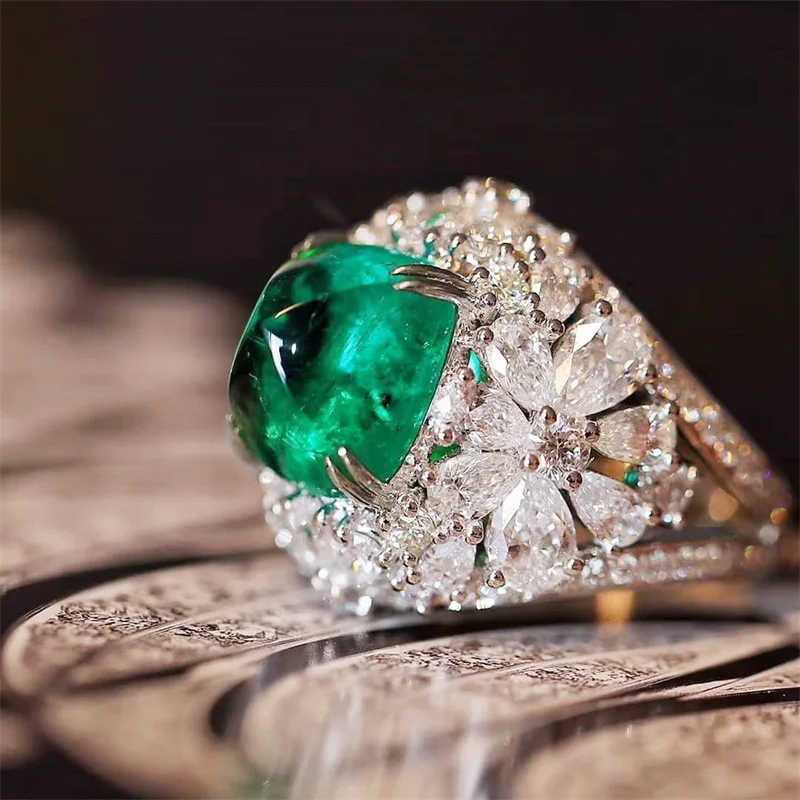 Gorgeous 925 Sterling Silver Green Flower Zircon Rings for Women Wedding Accessories Design Unique Female Ring Fashion Jewelry
Gorgeous 925 Sterling Silver Green Flower Zircon Rings for Women Wedding Accessories Design Unique Female Ring Fashion Jewelry