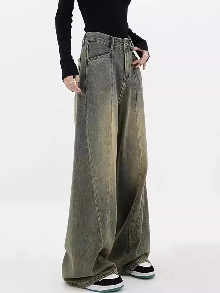 Retro High Waist Wide Leg Jeans Women's Spring Autumn New Large Size Loose Slimming Drapey Straight Floor-Length Pants
Retro High Waist Wide Leg Jeans Women's Spring Autumn New Large Size Loose Slimming Drapey Straight Floor-Length Pants