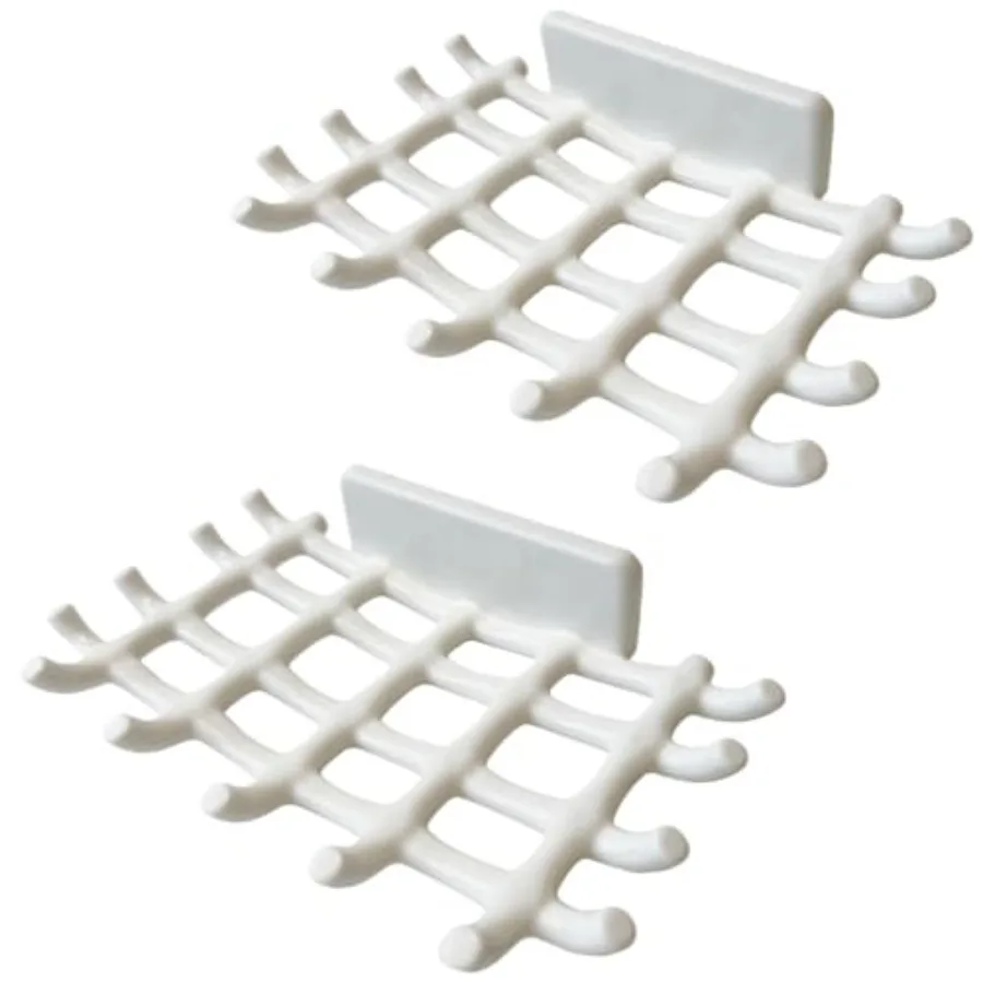 2-Pack Adhesive Bar Soap Holder, No-Drill Wall Mounted Soap Dish for Shower, Self-Draining Soap Saver with Grid Design, Plastic
2-Pack Adhesive Bar Soap Holder, No-Drill Wall Mounted Soap Dish for Shower, Self-Draining Soap Saver with Grid Design, Plastic