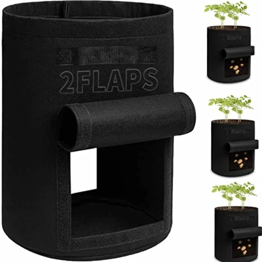 4 Pack Potato Grow Bags with 2 Flaps 15 Gallon, Heavy Duty 14oz/yd² Planter Pot with Sturdy Handles and 2 Harvest Windows for P
4 Pack Potato Grow Bags with 2 Flaps 15 Gallon, Heavy Duty 14oz/yd² Planter Pot with Sturdy Handles and 2 Harvest Windows for P