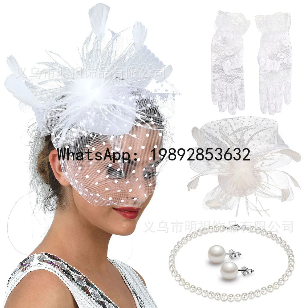 PYJ Mesh Feather Annual Meeting Bridal Hair Accessories Feather Head Flower Mesh Headband Gloves Necklace Set
PYJ Mesh Feather Annual Meeting Bridal Hair Accessories Feather Head Flower Mesh Headband Gloves Necklace Set
