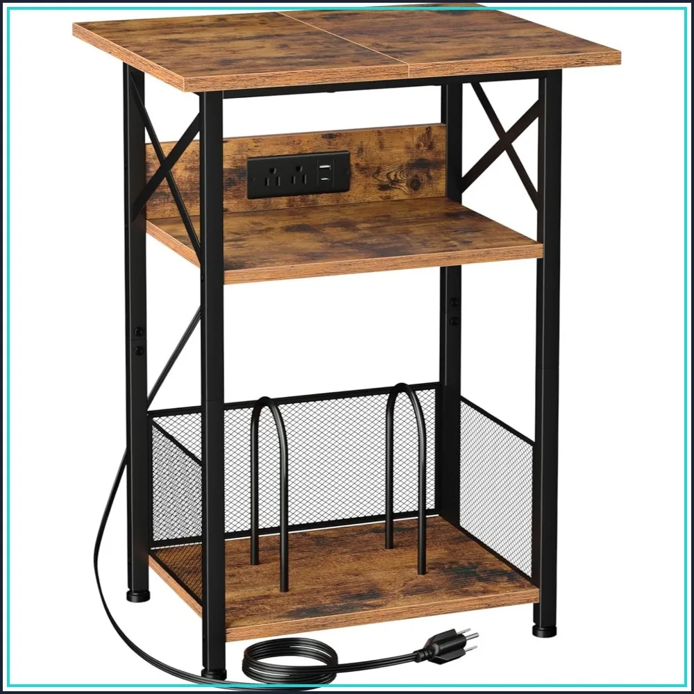 Large Turntable Stand with Charging Station, 3 Tier End Table Holds 100+ Vinyl Records, Brown
Large Turntable Stand with Charging Station, 3 Tier End Table Holds 100+ Vinyl Records, Brown