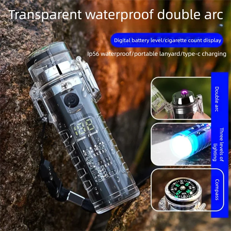 Outdoor Waterproof Rechargeable Lighter with Flashlight, Compass and Cigarette Lighter, Suitable for Outdoor Adventures
Outdoor Waterproof Rechargeable Lighter with Flashlight, Compass and Cigarette Lighter, Suitable for Outdoor Adventures