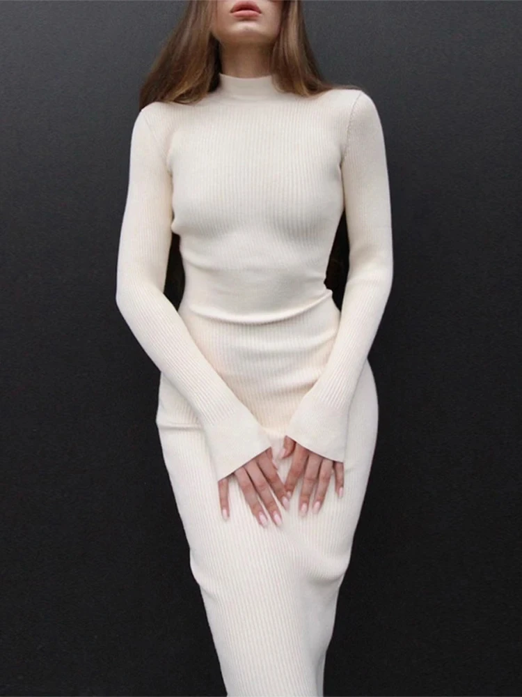 2024Vestidos Knitted White Dress Women Elegant Turtleneck Bodycon Midi Dresses Female Autumn Winter Long Sleeve Slim Streetwear
2024Vestidos Knitted White Dress Women Elegant Turtleneck Bodycon Midi Dresses Female Autumn Winter Long Sleeve Slim Streetwear