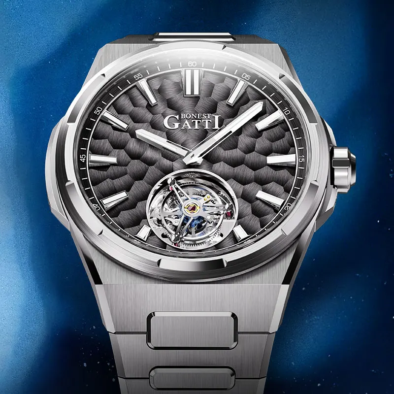 Механические часы BONEST GATTI серии Tiangong с автоматическим скелетонизированным механизмом, чеканным узором, водонепроницаемостью и турбийоном
Механические часы BONEST GATTI серии Tiangong с автоматическим скелетонизированным механизмом, чеканным узором, водонепроницаемостью и турбийоном