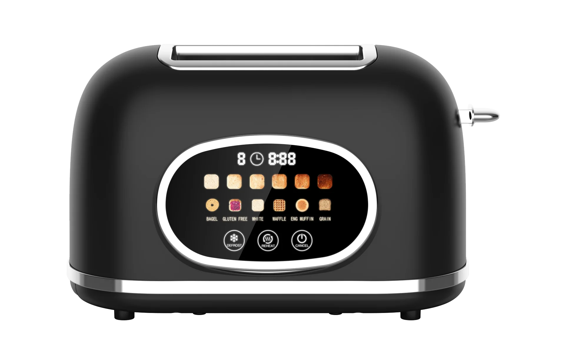 2-Slice Stainless Steel Digital Bread Toaster Pop-Up Reheat Features Touch Control Automated Pop-Up Household Use Removable
2-Slice Stainless Steel Digital Bread Toaster Pop-Up Reheat Features Touch Control Automated Pop-Up Household Use Removable
