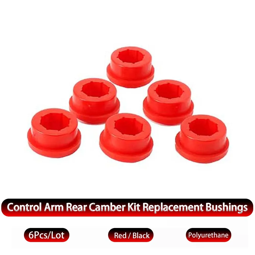 6PCS Rear Lower Control Arm Camber Adjustment Kit Polyurethane Bushings for Racing Suspension System Red/Black
6PCS Rear Lower Control Arm Camber Adjustment Kit Polyurethane Bushings for Racing Suspension System Red/Black