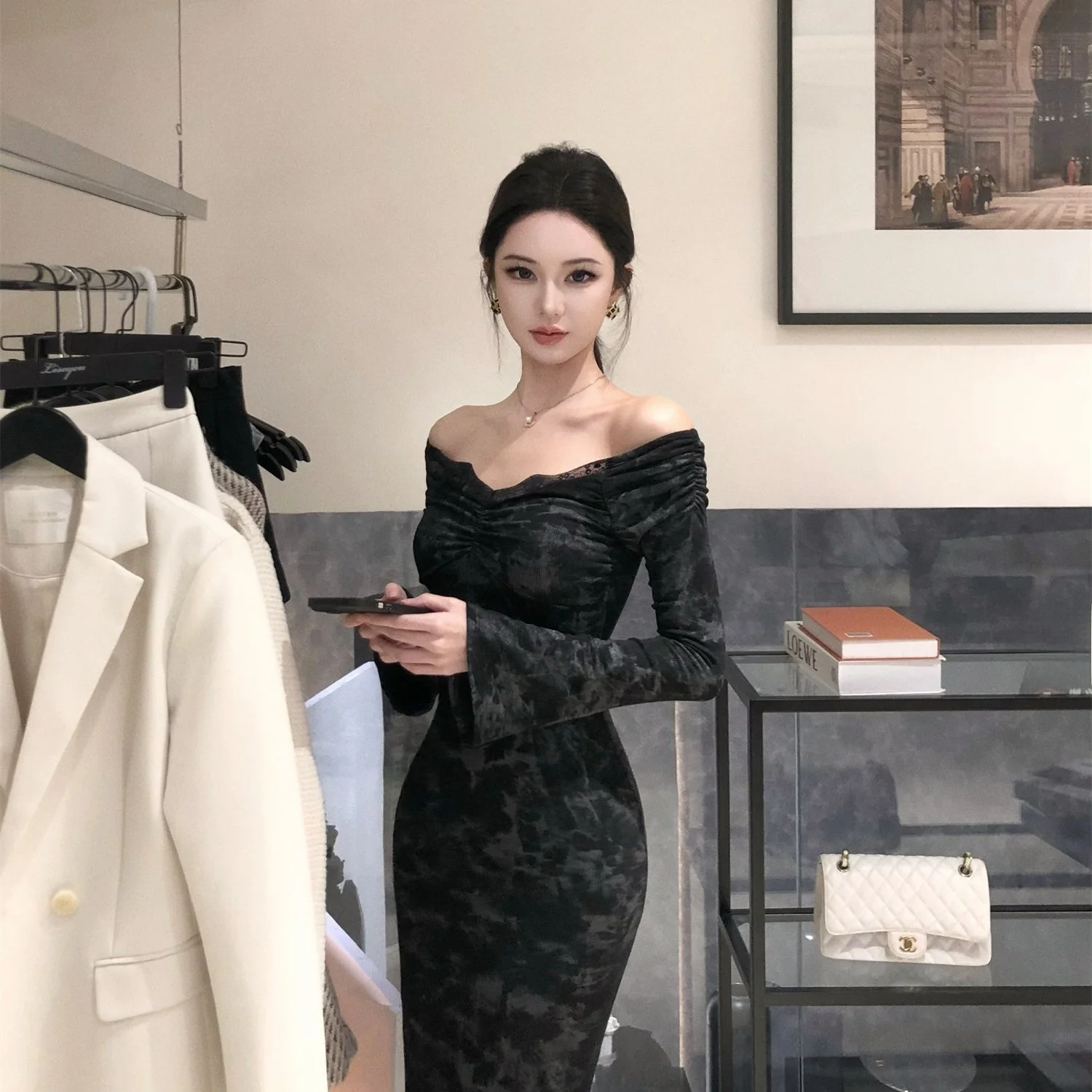 Ele Slimming Off-oulder Gown for Pear aped Women Mid-Length Ball Gown with Pleats And Long Sve for Dinner Par
Ele Slimming Off-oulder Gown for Pear aped Women Mid-Length Ball Gown with Pleats And Long Sve for Dinner Par