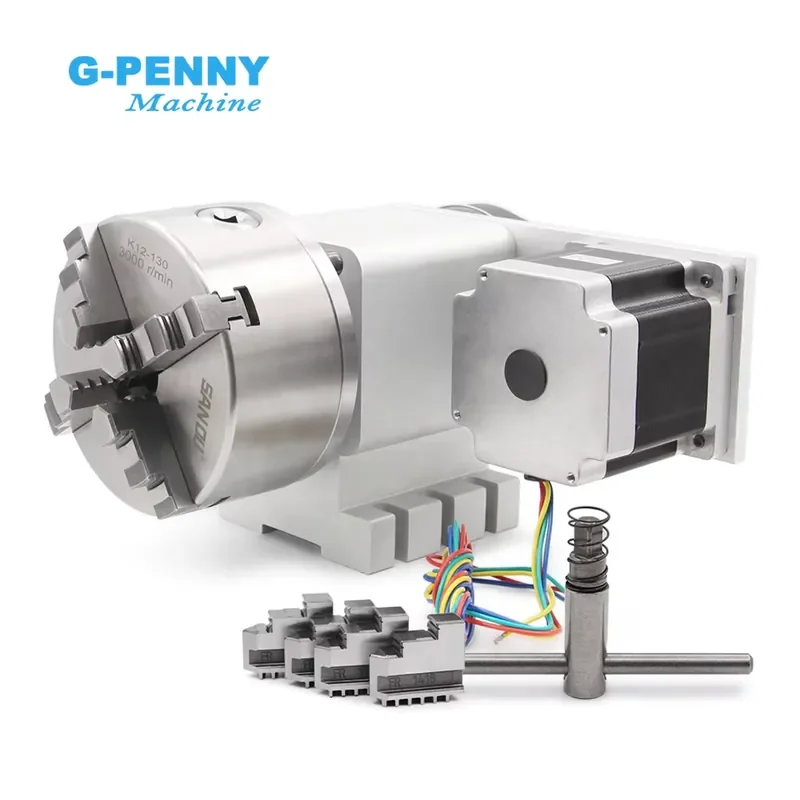 G-Penny 4th Axis 3/4Jaw 130mm NEMA34 4.5A Dividing Head/Rotation Axis/Aaxis Kit
G-Penny 4th Axis 3/4Jaw 130mm NEMA34 4.5A Dividing Head/Rotation Axis/Aaxis Kit