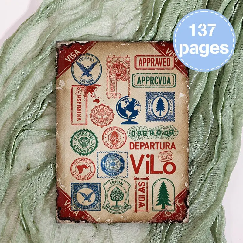 A5 Travel Journal,with Visa Stamps Themed Stamps Design,Ideal Gift for Travel Enthusiasts to Record Adventures & Plan Road Trips
A5 Travel Journal,with Visa Stamps Themed Stamps Design,Ideal Gift for Travel Enthusiasts to Record Adventures & Plan Road Trips