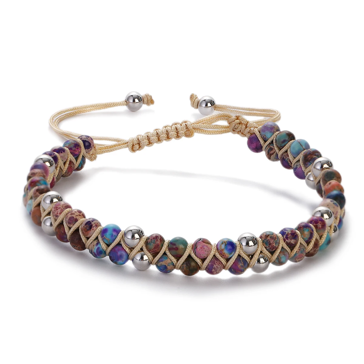 New Boho 4mm Natural Stone African Japser Bracelets Double Layer Adjustable Yoga Charm Macrame Chakra Bracelet Women Men Jewelry
New Boho 4mm Natural Stone African Japser Bracelets Double Layer Adjustable Yoga Charm Macrame Chakra Bracelet Women Men Jewelry