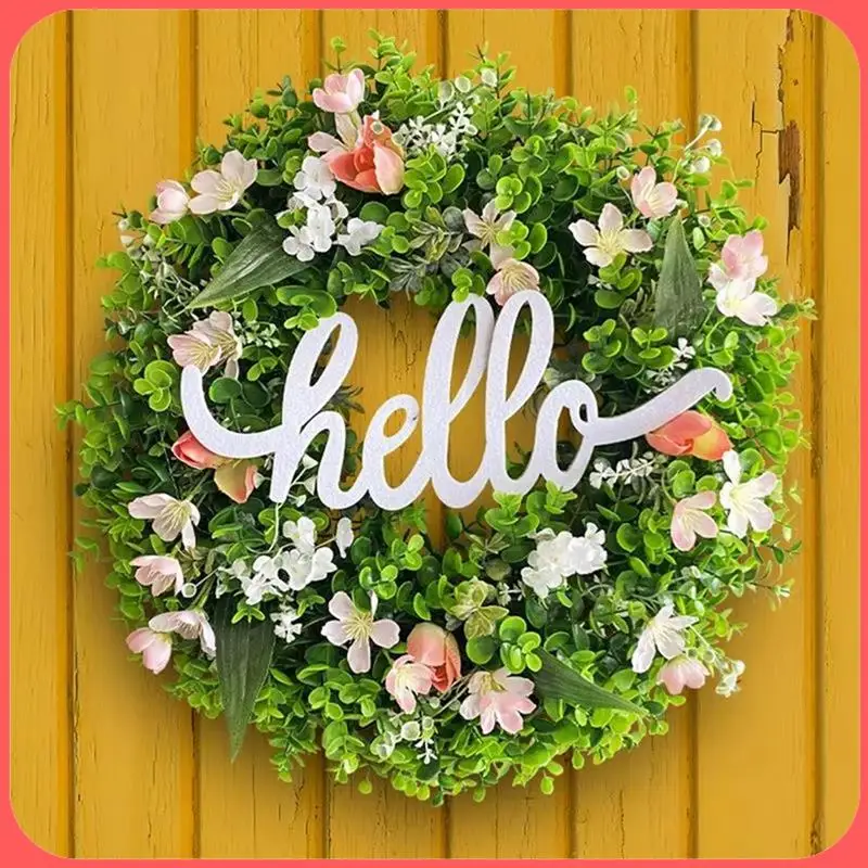AA89-Alphabet Wreath Green Artificial Wreaths With Hello Sign Flower Wreath For Front Door Wall Window Festival Wreath
AA89-Alphabet Wreath Green Artificial Wreaths With Hello Sign Flower Wreath For Front Door Wall Window Festival Wreath