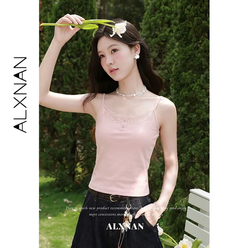 ALXNAN Pink Camisole Women 2026 Summer Slim-fit Casual Elegant Camis Fashion Elegant Sleeveless Tops with Lace Trim L65786BXA
ALXNAN Pink Camisole Women 2026 Summer Slim-fit Casual Elegant Camis Fashion Elegant Sleeveless Tops with Lace Trim L65786BXA