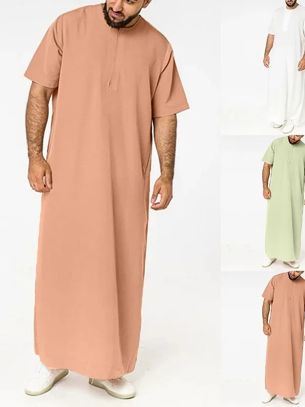 Loose Long Men's Shirt plus Size Robe Comfortable Breathable Large Clothing Male Cleanfit round Neck Short Sleeve Color
Loose Long Men's Shirt plus Size Robe Comfortable Breathable Large Clothing Male Cleanfit round Neck Short Sleeve Color