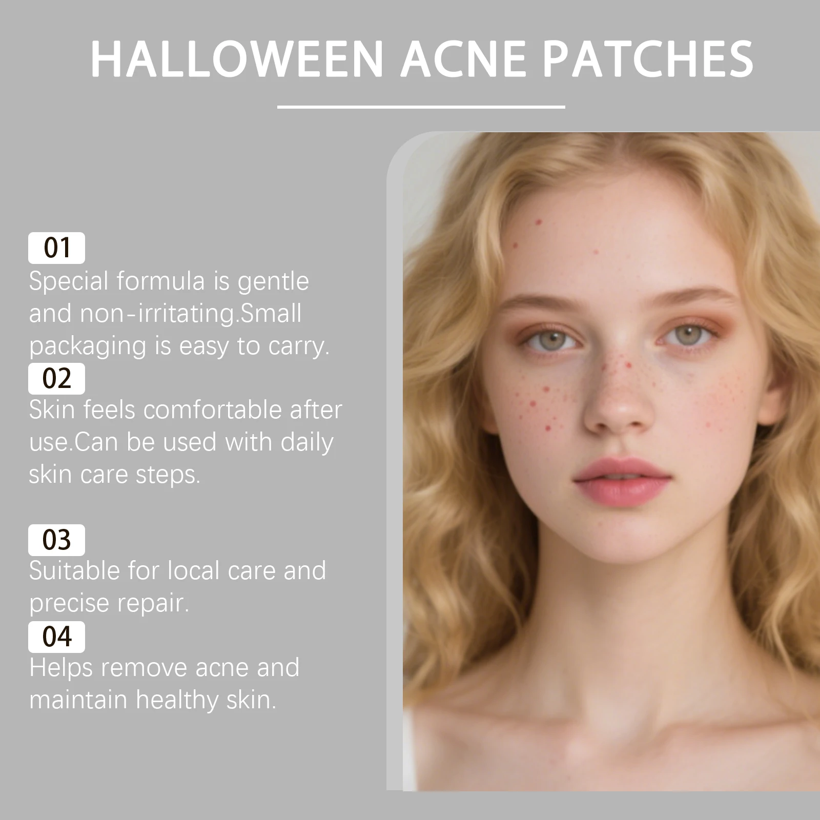 Halloween Acne Patch Pimple Patches for Face Covering Zits Blemishes Salicylic Acid Tea Tree Hydrocolloid Acne Treatment Sticker
Halloween Acne Patch Pimple Patches for Face Covering Zits Blemishes Salicylic Acid Tea Tree Hydrocolloid Acne Treatment Sticker