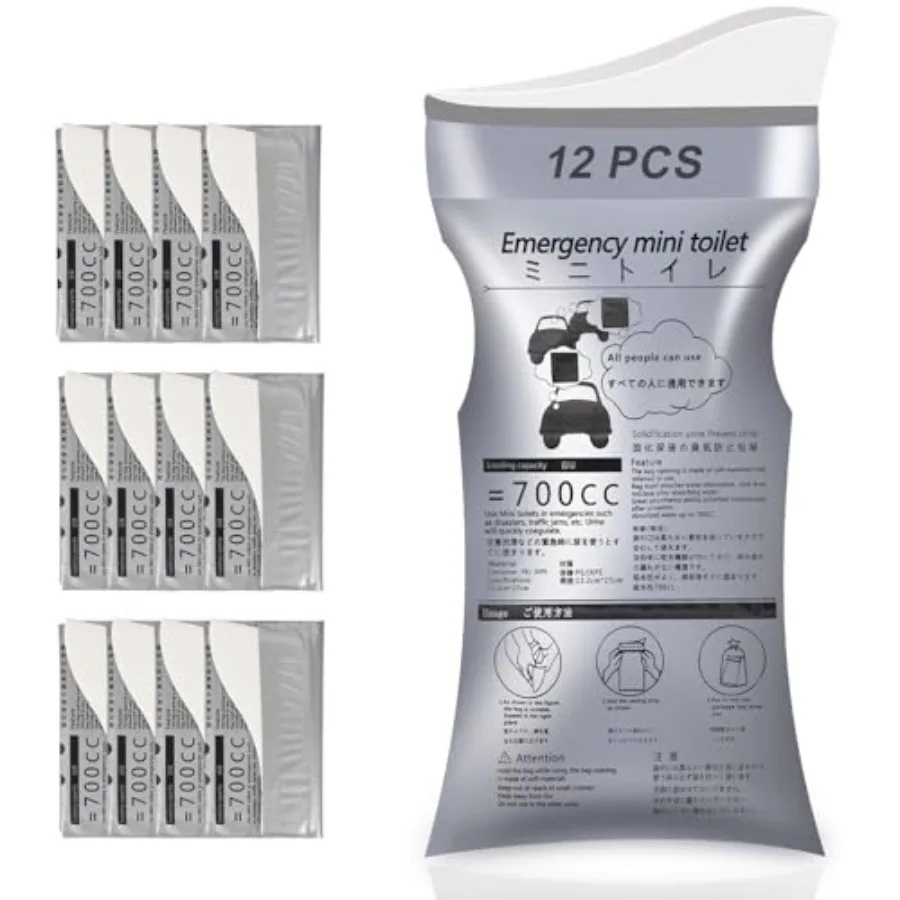 12 Pack Disposable Urine Bag, Men's/Women's Urine Bag, 700ml Emergency Portable Urine and Vomit Bag for Travelling, Camping, Tr
12 Pack Disposable Urine Bag, Men's/Women's Urine Bag, 700ml Emergency Portable Urine and Vomit Bag for Travelling, Camping, Tr