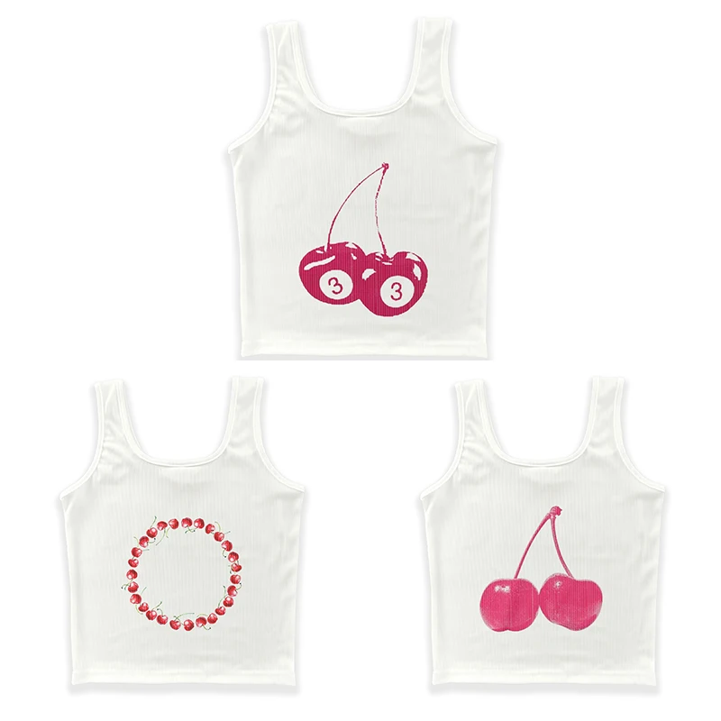 3 Piece New Tank Tops Women 2025 Cherry Pattern Print Crop Tops Casual Vest Tee Shirt Multi-style Summer Top Streetwear Clothes
3 Piece New Tank Tops Women 2025 Cherry Pattern Print Crop Tops Casual Vest Tee Shirt Multi-style Summer Top Streetwear Clothes