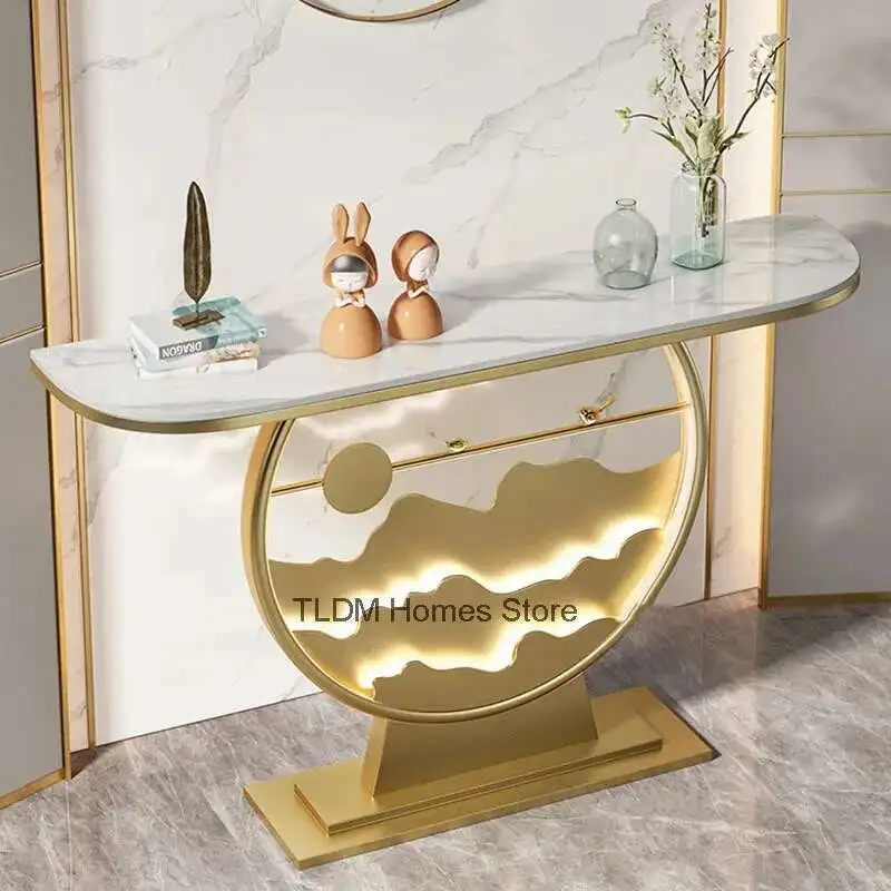 Nordic with Light Console Tables Light Luxury Living Room Furniture Slate Table for Hallway Home Iron Console Decorative Cabinet
Nordic with Light Console Tables Light Luxury Living Room Furniture Slate Table for Hallway Home Iron Console Decorative Cabinet