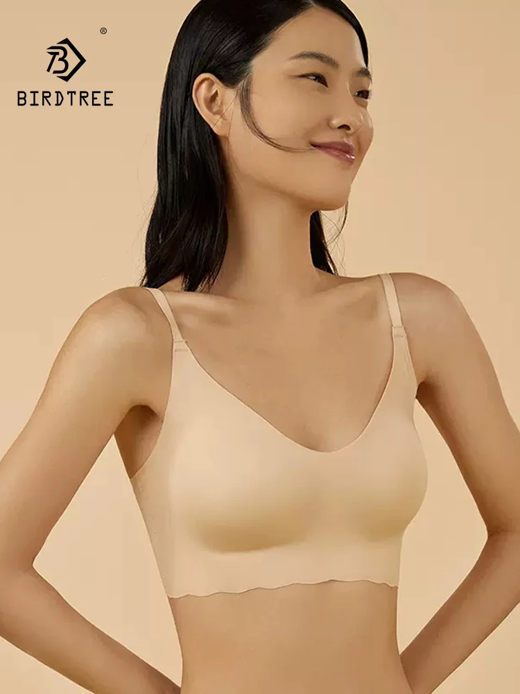 Женский простой бюстгальтер BirdTree на подкладке из 90% шелка, однотонный без косточек, модное нижнее белье без следов, лето 2025 P42860QC
Женский простой бюстгальтер BirdTree на подкладке из 90% шелка, однотонный без косточек, модное нижнее белье без следов, лето 2025 P42860QC