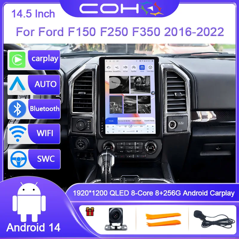 14.5 Inch For Ford F150 F250 F350 2016-2022 Android 14 8-Core Car Multimedia Player Stereo Receiver Radio GPS 4G WIFI Carplay
14.5 Inch For Ford F150 F250 F350 2016-2022 Android 14 8-Core Car Multimedia Player Stereo Receiver Radio GPS 4G WIFI Carplay