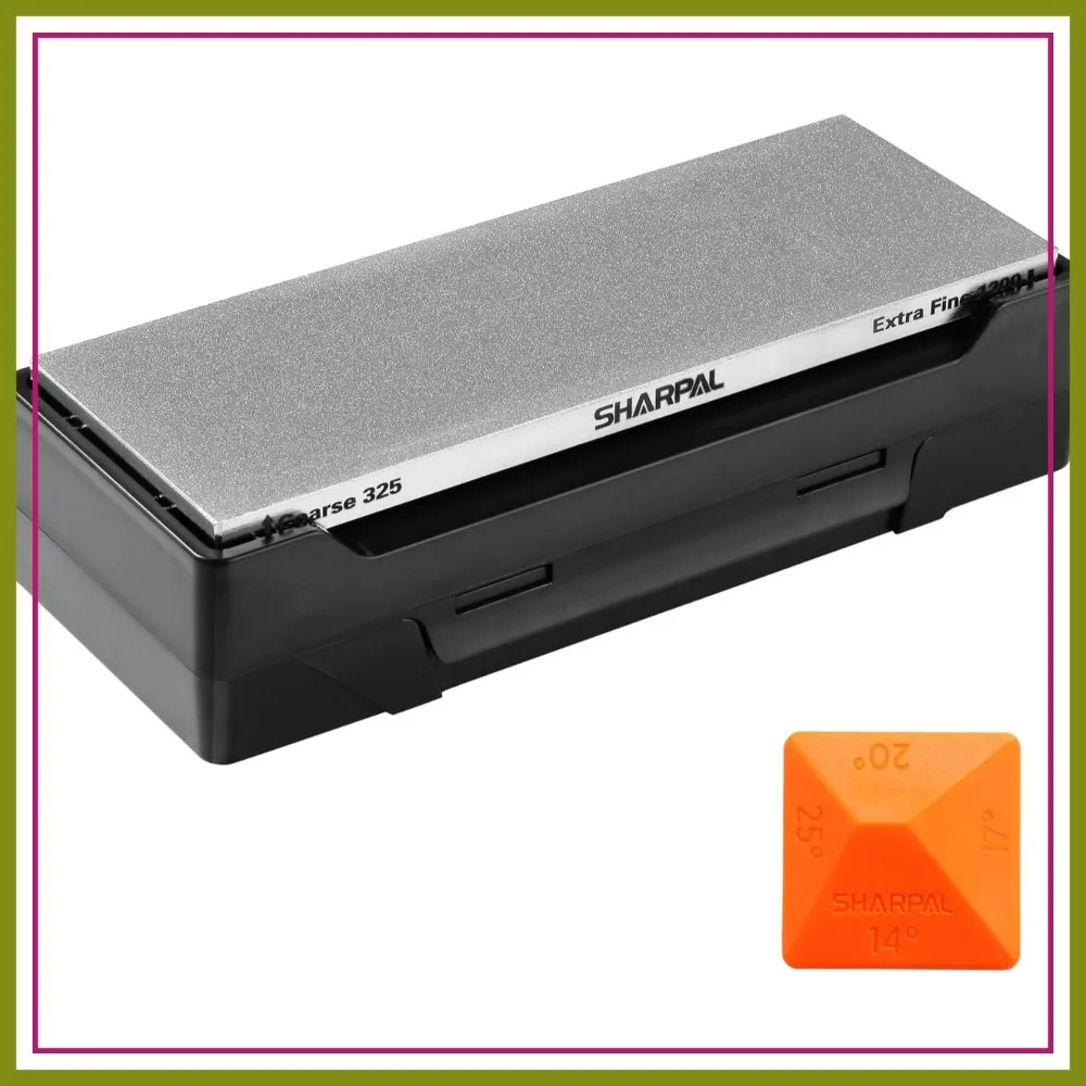 Double-sided Diamond Sharpening Stone Coarse 325 / Extra Fine 1200 Grit with Non-Slip Base & Angle Guide, 8x3 Inches
Double-sided Diamond Sharpening Stone Coarse 325 / Extra Fine 1200 Grit with Non-Slip Base & Angle Guide, 8x3 Inches