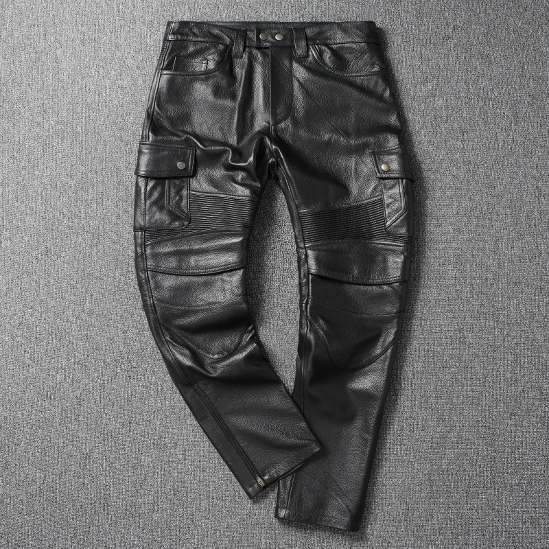 Genuine Leather Men's Workwear Motorcycle Sle Riding Protection Gear Multi-ket Pants Top Layer Cowhide Long Trousers
Genuine Leather Men's Workwear Motorcycle Sle Riding Protection Gear Multi-ket Pants Top Layer Cowhide Long Trousers