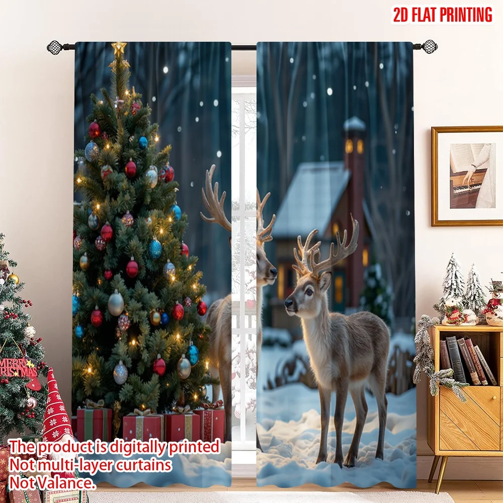 2pcs 2D flat printing Merry Christmas Drapes Cute Reindeer Christmas Scene Gift Fabric Without Electricity Holiday Decorations
2pcs 2D flat printing Merry Christmas Drapes Cute Reindeer Christmas Scene Gift Fabric Without Electricity Holiday Decorations