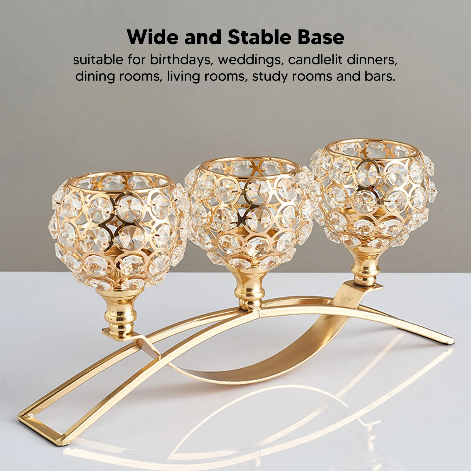 Crystal Candle Holder 3 Heads Windproof European Style Stable Durable Gold Candle Holder for Wedding Party New Year
Crystal Candle Holder 3 Heads Windproof European Style Stable Durable Gold Candle Holder for Wedding Party New Year