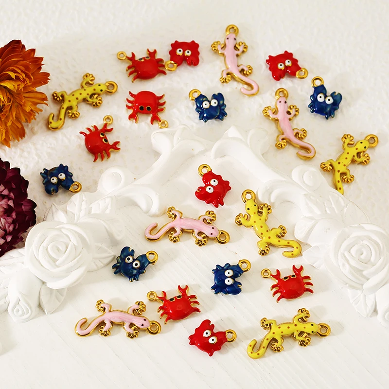 3pcs Stainless Steel Enamel Crab Lizard Pendant 18K Gold Suitable for Homemade Necklaces Jewelry Earrings Making Materials
3pcs Stainless Steel Enamel Crab Lizard Pendant 18K Gold Suitable for Homemade Necklaces Jewelry Earrings Making Materials